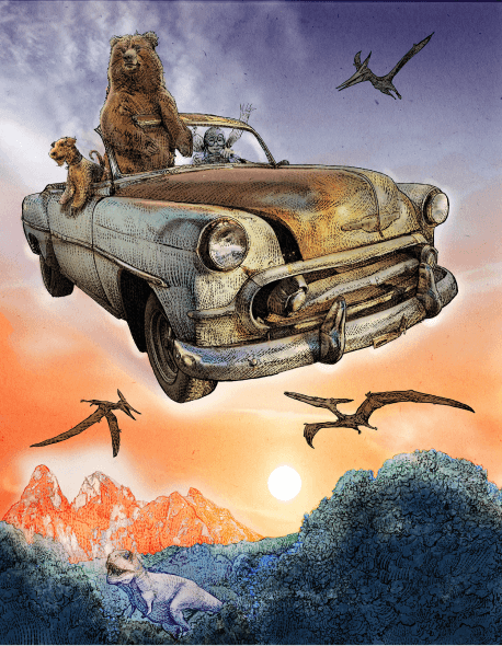 Flying Car Illustration by Michael Morris