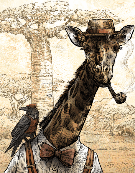 Jazzy Giraffe Illustration by Michael Morris