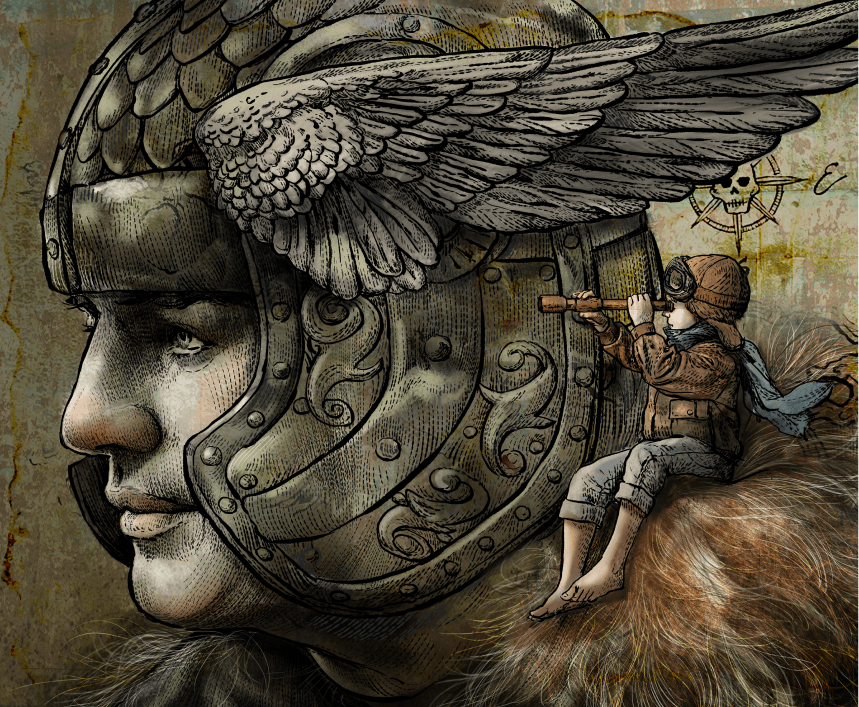 Winged Helmet Illustration by Michael Morris